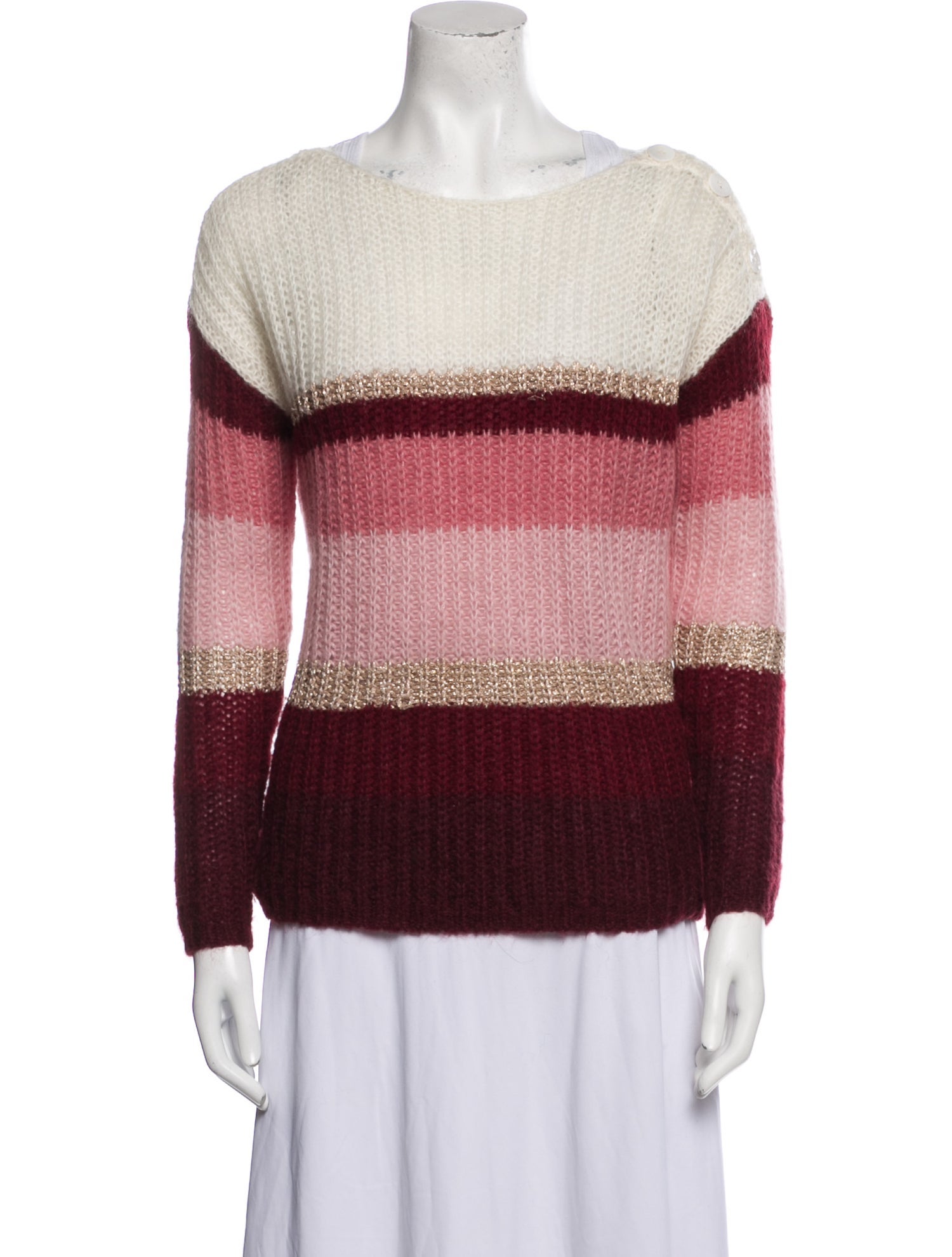 La Maille Sezane Striped Bateau Neckline Sweater